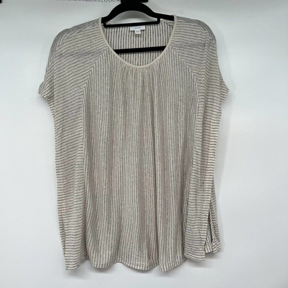Striped Cream Women's Top - Picture 1 of 7